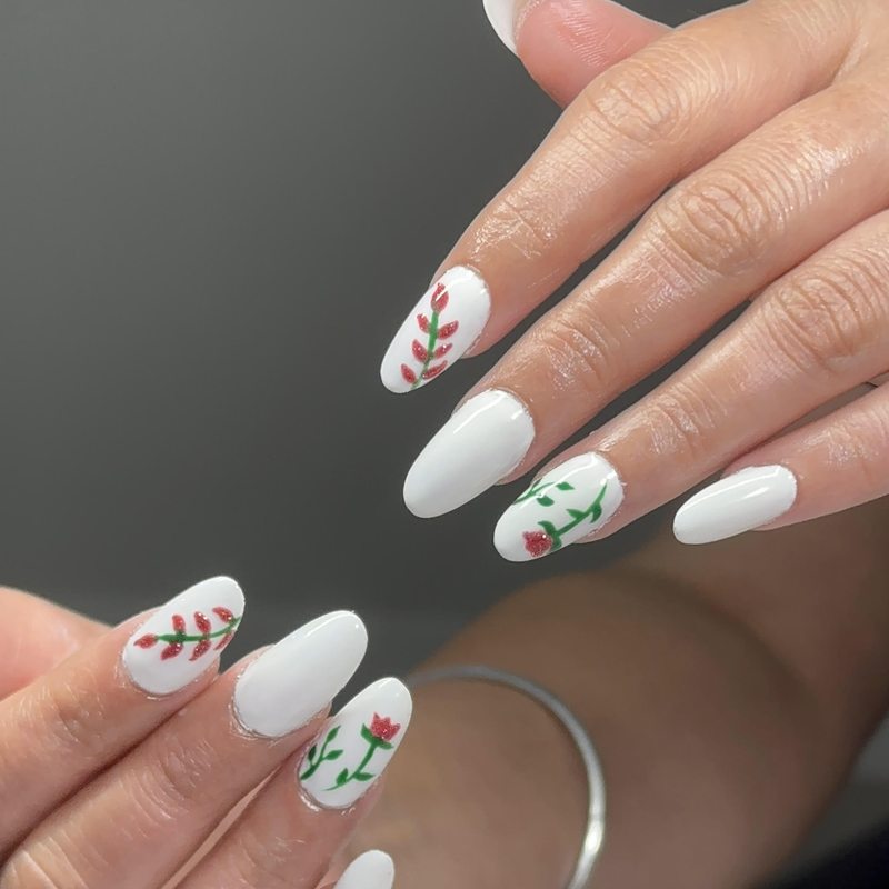 Soft pink almond nails