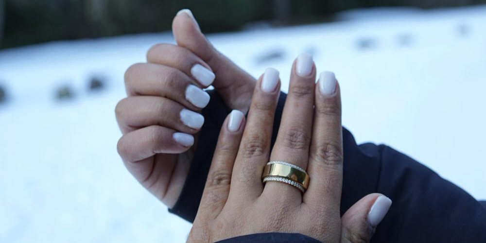 Soft pink, naturally manicured nails by Nails by Charan